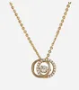 Pendant Necklaces MxGxFam Zircon Double Round For Women Fashion Jewelry 18 K / White Gold Color With 45cm Matching Chain.