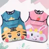 Bibs Burp Cloths Sleeveless suitable for young children waterproof long sleeved artistic smoke feeding bib apron 0-6 year direct shipping G220605