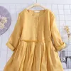 Casual Dresses Plus Size 4XL Women's Dress Summer Overized Cotton Linen Long Shirt Kaftan Vintage Boho Loose Party Midi