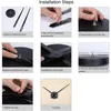 Watch Repair Kits 3D Clock Hands DIY Large Movement Mechanism Needles Wall Accessories Part Replacement Black