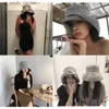 Летняя широкая края проверенная шляпа для женских девушек Flodable Sun Beach Fisherman Cap Cotton Ladies Spring Outdoor Ship L230523