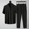 Herren-Trainingsanzüge, Hemdhose, Sommer, Herrenmode, klassisches Hemd, Herren-Business-Casual-Hemden, ein Kleidungsset, Größe M4XL, 230605