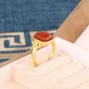 Cluster Rings JZ087 ZFSILVER Silver S925 Fashion Trendy South Red Agate Elegant Classic Simple Geometry Oval Women Wedding Party Jewelry