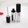 クラシック7ML LED空のリップグロスチューブスクエアクリアリップグロス補充可能ボトルコンテナプラスチックメイクアップパッケージ鏡と光