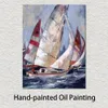 Romantique toile Art voiles ouvertes peint à la main Brent Heighton peinture paysage contemporain oeuvre pour salle familiale