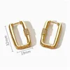 Stud Earrings Classic 14K Real Gold Color Plated Glossy For Women Cz Crystal Geometric Luxury Jewelry Gifts