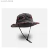 Sombrero de pescador Vintage Drstring para hombres y mujeres en primavera y verano, sombrero de pesca con protector solar para exteriores, sombrero de vaquero occidental, marea L230523