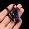 Pendentif Colliers 40x20mm Poisson Forme Pierre Naturelle Opale Cristal Agate Minérale Gem Cuir Corde Collier DIYJewelry Accessoires