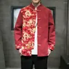 Vêtements ethniques Style chinois traditionnel chemise imprimé Hanfu hommes Blouse Tang costume vêtements hauts veste Cheongsam année manteaux V2280