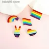 Pins Brooches Cartoon New Creative Rainbow Series Jewelry Bracelet Personalized Rainbow Bridge Love Shape Bracelet Paint Emblem T230605