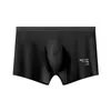 Caleçon mode hommes sous-vêtements glace soie sans couture couleur unie Ultra-mince respirant boxeurs pour homme Lingerie Bikini culotte