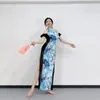 Сценическая одежда для танцев на животе 2023 High Slit Cheongsam Классическое сексуальное восточное платье