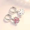 Charm Fashion Romantische Zilveren Naald Oorbellen Pink Cherry Blooms Flower Drop Oorbellen Voor Vrouwen Tassel D' Oreille R230605