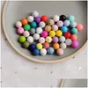 Soothers Teethers Sile Beads Grade runda 9mm 12mm 15mm 19mm Baby Ting Toys Diy Pendant Halsband Tänder 2007 Y2 Drop Delivery Ki Dhhxz