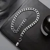 Подвесные ожерелья Dvacaman хип-хоп Sliver кубинский цепный металлический жемчужный колье панк мода