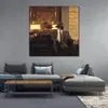 Contemporain Toile Art Amber Glow Man Brent Lynch Peinture Reproduction Peint À La Main Illustration Figurative pour Club Bar Décoration Murale