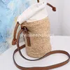 stylisheendibags Woven Bucket Bag Beach Bag Designer Women'S Bag Hollowed Out Straw Tote Bag Fashion Cowhide Genuine Leather Letter Printed Pattern