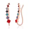 Europese en Amerikaanse stijl sieraden Koreaanse stijl eenvoudige mode oor opknoping 3a zirkoon rosé vergulde oorstekers ornament kwaliteit