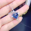 Łańcuchy 2023 Sterling Silver Natural Topaz wisiorek dla kobiet zaprojektowany w kształcie serca niebieski naszyjnik z cyrkonem biżuteria