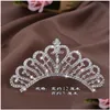 Hair Accessories Wedding Crystal Crown Comb Pearl Sticks Prom Headband Kids Party Events Clear Rhinestone Tiaras Sliver Jewelry Chri Dhrc7