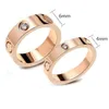 Love Rings Womens Designer Ring Couple Jewelry Band Titanium Steel Avec des diamants Casual Fashion Street Classic Gold Silver Rose copules ring 4 / 6mm carti wedding ring
