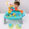 Kitchens Play Food Kids Kitchen Sink Toys Electric Dishwasher Playing Toy With Running Water Pretend Fishing Role Girls 230605