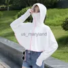 Utomhusskjortor Ice Silk Sun Protection Clothing Women's 2022 New Summer Western Style UV-Proof Breattable Sunscreen Hooded Sports Jacket E49 J230605