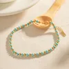 Anklety Minar Boho Blue Green Turquoise Natural Stone Strand Kościa Kości Kościa 18K Gold Stated Stal nierdzewna nonnish