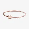 Ny DIY kvinnlig modepärlaformad spänne hård kropp PDL-metallarmband Kvinna DIY Slumpmässig matchning 925 Silver/Rose Gold Bangle Girl Jewelry Gift Bangle