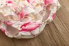 Kläderuppsättningar 0-18m babyflickor flamingo ärmlös prinsessa romper toppar tutu shorts pannband 3 st sommar nyfödda kläder set