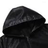 Męskie kurtki Dybzacq skórzane mężczyźni 2023 Spring Hooded Jacket Męska męska płaszcz Koreańska wersja Slim Fashion Pu Ubrania