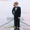 Erkekler Siyah Çocuklar Siyah Çocuklar Şaw Lapel Boy Smokin Kid Prom 2 Parça Ceket Pantolon Set Düğün Çocukları Blazer Kostüm Homme