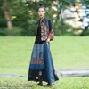 Etniska kläder 2023 Bomullslinne Short Stand Colle Sleeveless Waistcoat Flower Broderi Kinesiska kvinnor Väst traditionell orientalisk kappa