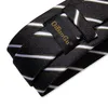 Bow Ties White Striped Black Silk For Men Handkerchief Cufflinks Wedding Party Accessories 8cm Neck Tie Set Wholesale