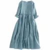 Casual Dresses Plus Size 4XL Women's Dress Summer Overized Cotton Linen Long Shirt Kaftan Vintage Boho Loose Party Midi