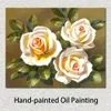 Mediterranean Landscape Canvas Art White Roses Sung Kim Artwork Hand Painted Oil Painting Coastal Decor for New House