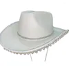Berets 50jb Bride Cowboy Hat Disco Cowgirl Bachelorette Party Bridal