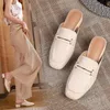 Sandalen Teen bedekt Half Slippers Damesmode Sandalen Hete Zomer Dikke Hak Lazy Slides Muller Schoenen Platte 230417