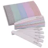 Sun Wholesale 50pcs/lot Zebra Curve Nail Files Sanding Buffer Mix 5 Grit 80/100/150/180/240サンドペーパーマニキュアケアツールサプライヤー