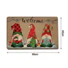 Tapis 40x60cm antidérapant fournitures de fête de bienvenue tapis de porche Gnome nain tapis d'intérieur tapis de sol tapis de noël