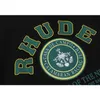 Camicie 23ss Summer New Rhude Manica corta Uomo Donna Stampa verde di alta qualità Casual Tee Top Nero Bianco Apricot Rhude T-shirt