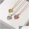 Collares pendientes Ziron Diamond Heart Collar Cadenas de acero inoxidable Mamá Madre Regalo Will And Sandy Drop Delivery Joyas Colgantes Dhqcd