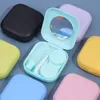 Sunglasses Cases 1PC Lovely Travel Kit Pocket Mini Contact Lens Case Easy Carry Mirror Lenses Box Container 230605