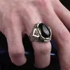 DAIHE Europese En Amerikaanse Retro Hoge Kwaliteit Mannen Agaat Ringen Custom Ringen Sieraden Voor Mannen