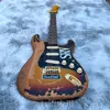 Custom Shop Ltd MasterBuilt SRV Stevie Alder Body Signature Style Ray Vaughan Heavy Relic St Tribute Electric Guitar Aldage Vintage Sunburst Tremolo Bridge