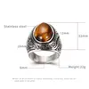 Pierścień Solitaire ze stali nierdzewnej starożytne Sier Turkusowe kamienne opaska retrol kwiatowe pierścienie dla mężczyzn Kobiety biżuteria mody i piaszczysta dr dhufs