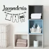 Italian Words Lavanderia Wall Sticker Panni Stesi Wall Decals Laundry Room Decoration Waterproof Removable Wallpaper