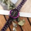 Montres-bracelets Scottie marque mode femmes en acier inoxydable Bracelet robe montre à Quartz étoilé violet Relogio Feminino