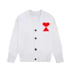 2023ss 1:1 Unisex Designer Amis Sweater Women's Korean Fashion Sweater Luxury Brand Lover A-line Small Red Heart Top V-neck Sweater S-XL