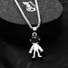 スペース宇宙飛行士合金ペンダントネックレス女性のための宝石ギフト用のステンレス鋼チェーンチェーンチェックネックレス